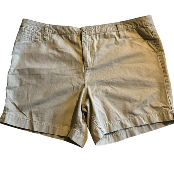Faded Glory Women’s Shorts Plus Size 20W Khaki Tan Stretch Comfort - Picture 1 of 10
